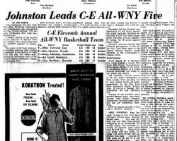 Johnston Leads C-E All-WNY Five. <em>Buffalo Courier-Express</em>, April 4, 1969. Johnston Leads C-E All-WNY Five. April 4, 1969.