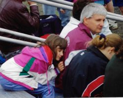 Cal Cederquist with his daughter Carrie. 1994. Cal Cederquist with his daughter Carrie. 1994.