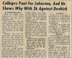 Colleges Pant For Johnston, And He Shows Why With 36 Against Dunkirk. Part 1. 1969. Colleges Pant For Johnston, And He Shows Why With 36 Against Dunkirk. Part 1. 1969.
