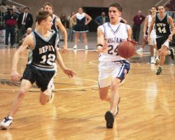 Nick Sirianni playing Southwestern Central School basketball.