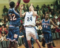 Nick Sirianni playing Southwestern Central School basketball.