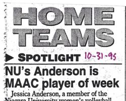 NU's Anderson Is MAAC player of week. October 31, 1995. NU's Anderson Is MAAC player of week. October 31, 1995.