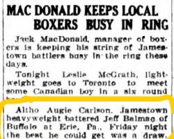 <em>Jamestown Evening Journal,</em> February 7, 1927. Jamestown Evening Journal, February 7, 1927.
