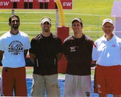 Nick Sirianni, second from left with his brothers, Jay and Mike and father, Fran. 2009.
