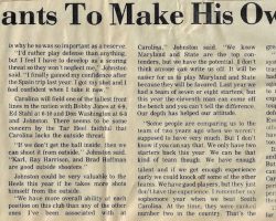 UNC's Johnston Wants To Make His Own Mark. 1972. UNC's Johnston Wants To Make His Own Mark. 1972.
