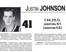 Justin Johnson's Army basketball press guide biography 1994-95. Justin Johnson's Army basketball press guide biography 1994-95.