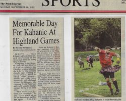 Memorable Day For Kahanic At Highland Games. <em>Post-Journal</em> (Jamestown), September 16, 2013.