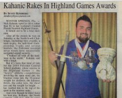 Kahanic Rakes In Highland Games Awards. January 2013.