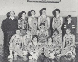 Frewsburg basketball. Shane Conlan is #43 standing in back row. 1982.