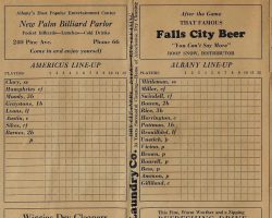 Albany, GA scorecard. 1935. 1935 Albany GA scorecard