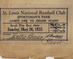 St. Louis player pass. May 26, 1935. 1935 St. Louis player pass