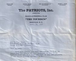 Ashville release letter. April 26, 1937. 1937Asheville release letter