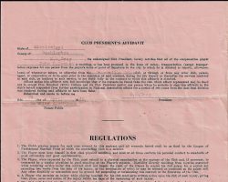 National Association of Professional Baseball Leagues contract, page 3. 1940. National Association of Professional Baseball Leagues contract, page 3. 1940.