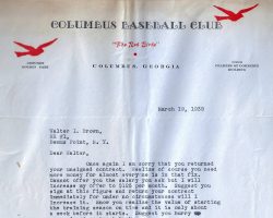 Columbus contract offer. March 9, 1938. 3-19-38 Columbus GA letter