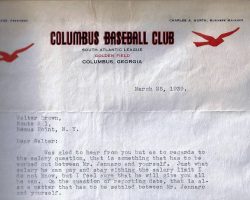 Columbus contract discussion. March 25, 1938. 3-25-39 Columbus letter