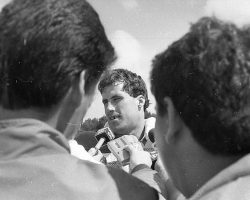 Shane Conlan's rookie year training camp in 1987 at Fredonia State, Post-Journal photo.