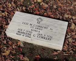 Leo Corkery's grave marker.
