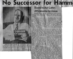 No Succesor For Hamm. Page 1. <em>Post-Journal</em> (Jamestown), 1950. No Succesor For Hamm. Page 1. 1950.