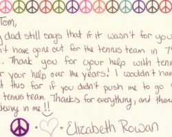 Thank you note.
