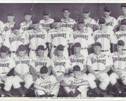 1948 Seattle Raniers. John O'Neil is in second row, second from right.