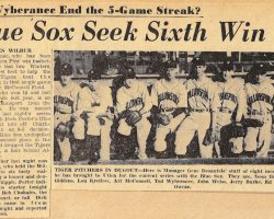 Blue Sox Seek Sixth Win. 1948. Blue Sox Seek Sixth Win. 1948.
