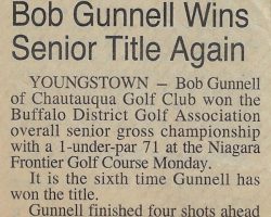 Bob Gunnell Wins BDGA Seniors Title Again.
