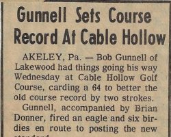 Gunnell Sets Course Record At Cable Hollow.