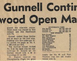 Bob Gunnell Continues Lakewood Open Mastery.