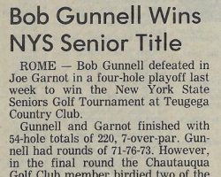 Bob Gunnell Wins NYS Senior Title. 1990.
