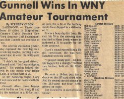 Gunnell Wins In WNY Amateur Tournament.
