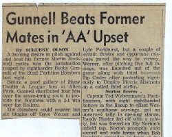 Gunnell Beats Former Mates in 'AA' Upset.