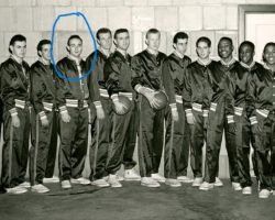 Karl Englert (circled) with 1955-56 University of Buffalo basketball team.