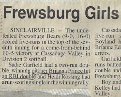 Frewsburg Girls Battle Back. 1997.