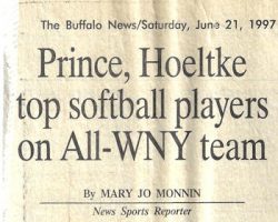 Prince, Hoeltke top softball players on All-WNY team. June 21, 1997.