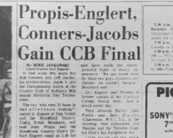 Propis-Englert, Conners-Jacobs Gain CCB Final. May 29, 1977.