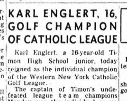Karl Englert, 16, Golf Champion Of Catholic League. June 12, 1951.