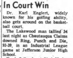 Dr. Englert 34 For Claims In Court Win. January 7, 1966.