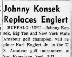 Johnny Konsek Replaces Englert. September 2, 1958.