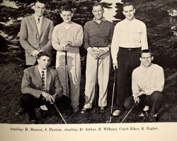 Karl Englert, back row on left,  with 1954-55 University of Buffalo golf team.