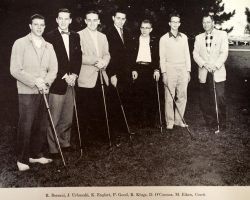 Karl Englert, third from left with 1955-56 University of Buffalo golf team.