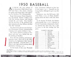 1950 Baseball. Jamestown High School yearbook.