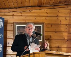 Bill Dimmer accepting induction for Dan Wolfe into the CSHOF, February 16, 2026. Bill Dimmer accepting induction for Dan Wolfe into the CSHOF, February 16, 2026.