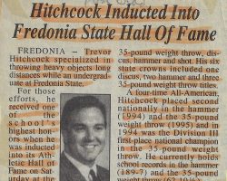 Hitchcock Inducted Into Fredonia State Hall Of Fame. 2000.