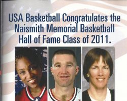 Page from the 2011 enshrinement program of the Naismith Memorial Basketball Hall of Fame . (4)