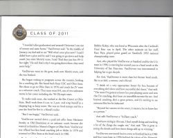 Page from the 2011 enshrinement program of the Naismith Memorial Basketball Hall of Fame . (8)