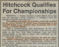 Hitchcock Qualifies For Championships. 1993.
