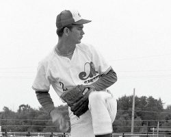 Kerry Kellogg pitching for the Jamestown Expos, 1980.