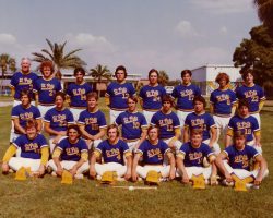 Kerry Kellogg, second row third from left, with St. Petersburg Junior College baseball team, 1977.