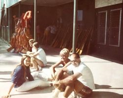Tara VanDerveer (in blue shirt) at Chautauqua, 1969.