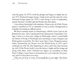 Excerpt from <em>In The Ballpark.</em> by George Gmelch and J.J. Weiner, J.J. Page 188. 1998. Excerpt from In The Ballpark. Page 188.